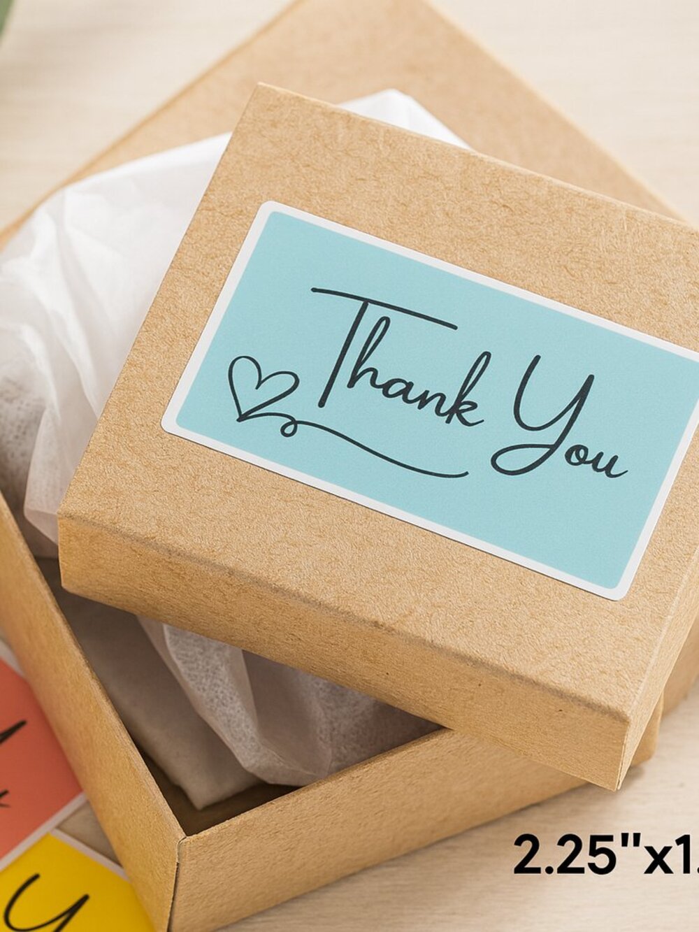 250 Thank You Sticker Pack Mulicolor Simple Small Business Packaging Stickers - Picture 2 of 5